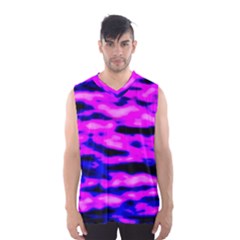 Purple  Waves Abstract Series No6 Men s Basketball Tank Top by DimitriosArt