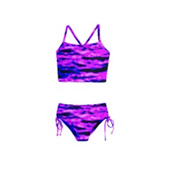 Purple  Waves Abstract Series No6 Girls  Tankini Swimsuit by DimitriosArt