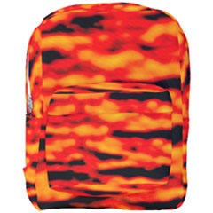 Red  Waves Abstract Series No17 Full Print Backpack by DimitriosArt