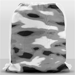 Black Waves Abstract Series No 1 Drawstring Bag (large) by DimitriosArt