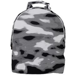 Black Waves Abstract Series No 1 Mini Full Print Backpack by DimitriosArt