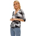 Black Waves Abstract Series No 1 Lightweight Drawstring Hooded Top View2