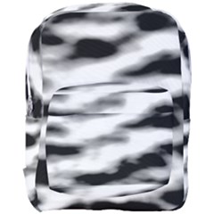 Black Waves Abstract Series No 2 Full Print Backpack by DimitriosArt