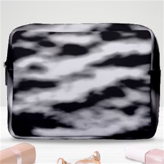 Black Waves Abstract Series No 2 Make Up Pouch (large) by DimitriosArt