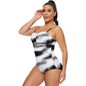 Black Waves Abstract Series No 2 Retro Full Coverage Swimsuit View2