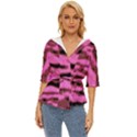 Pink  Waves Abstract Series No1 Lightweight Drawstring Hooded Top View1