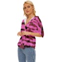 Pink  Waves Abstract Series No1 Lightweight Drawstring Hooded Top View2