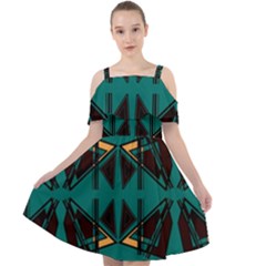 Abstract Geometric Design    Cut Out Shoulders Chiffon Dress by Eskimos