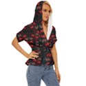 Floral pattern paisley style Paisley print.  Lightweight Drawstring Hooded Top View3