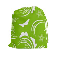 Folk Flowers Print Floral Pattern Ethnic Art Drawstring Pouch (2xl) by Eskimos