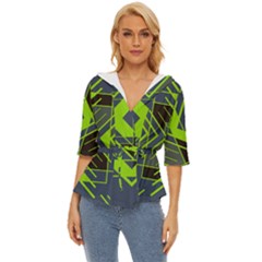 Abstract Geometric Design    Lightweight Drawstring Hooded Top by Eskimos