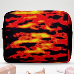 Red  Waves Abstract Series No17 Make Up Pouch (large) by DimitriosArt