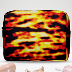 Red  Waves Abstract Series No19 Make Up Pouch (large) by DimitriosArt