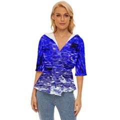 Blue Waves Flow Series 1 Lightweight Drawstring Hooded Top by DimitriosArt