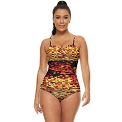 Yellow Waves Flow Series 1 Retro Full Coverage Swimsuit by DimitriosArt