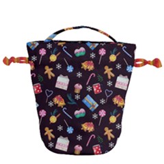 New Year Drawstring Bucket Bag by SychEva