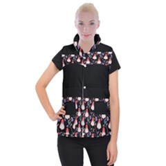 Floral Women s Button Up Vest by Sparkle