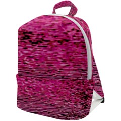 Pink  Waves Flow Series 1 Zip Up Backpack by DimitriosArt