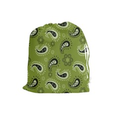 Floral Pattern Paisley Style Paisley Print   Drawstring Pouch (large) by Eskimos