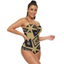 Abstract pattern geometric backgrounds   Retro Full Coverage Swimsuit View3