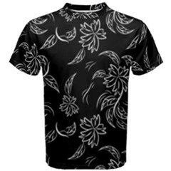Folk Flowers Print Floral Pattern Ethnic Art Men s Cotton Tee by Eskimos