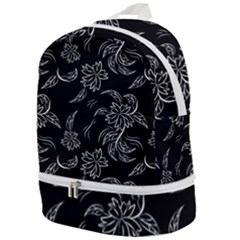 Folk Flowers Print Floral Pattern Ethnic Art Zip Bottom Backpack by Eskimos