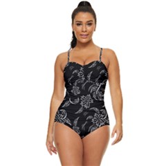 Folk Flowers Print Floral Pattern Ethnic Art Retro Full Coverage Swimsuit by Eskimos