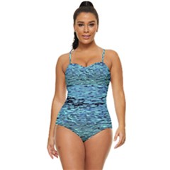 Blue Waves Flow Series 3 Retro Full Coverage Swimsuit by DimitriosArt