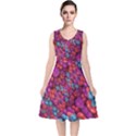 Colorful Spheres Motif Print Design Pattern V-Neck Midi Sleeveless Dress  View1