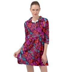 Colorful Spheres Motif Print Design Pattern Mini Skater Shirt Dress by dflcprintsclothing