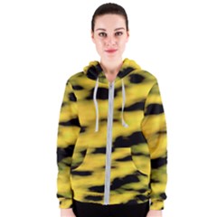 Yellow Waves Flow Series 1 Women s Zipper Hoodie by DimitriosArt