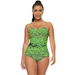 Green Waves Flow Series 2 Retro Full Coverage Swimsuit by DimitriosArt
