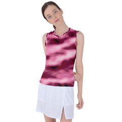 Pink  Waves Flow Series 5 Women s Sleeveless Sports Top by DimitriosArt