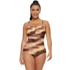 Gold Waves Flow Series 2 Retro Full Coverage Swimsuit by DimitriosArt