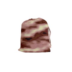 Pink  Waves Flow Series 7 Drawstring Pouch (small) by DimitriosArt