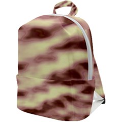 Pink  Waves Flow Series 8 Zip Up Backpack by DimitriosArt