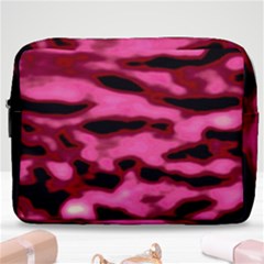 Pink  Waves Flow Series 9 Make Up Pouch (large) by DimitriosArt