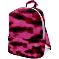 Pink  Waves Flow Series 9 Zip Up Backpack by DimitriosArt
