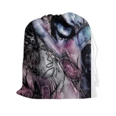Watercolor Girl Drawstring Pouch (2xl) by MRNStudios