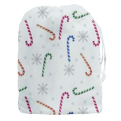 Christmas Candy Canes Drawstring Pouch (3xl) by SychEva
