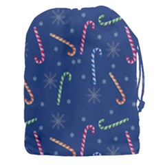 Christmas Candy Canes Drawstring Pouch (3xl) by SychEva