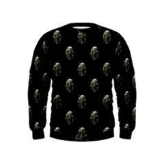 Creepy Head Sculpture With Respirator Motif Pattern Kids  Sweatshirt by dflcprintsclothing