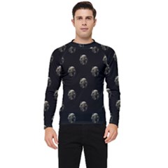Creepy Head Sculpture With Respirator Motif Pattern Men s Long Sleeve Rash Guard by dflcprintsclothing