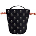 Creepy Head Sculpture With Respirator Motif Pattern Drawstring Bucket Bag View2