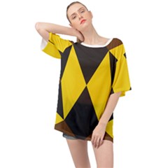 Abstract Pattern Geometric Backgrounds   Oversized Chiffon Top by Eskimos