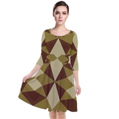 Abstract Pattern Geometric Backgrounds   Quarter Sleeve Waist Band Dress by Eskimos