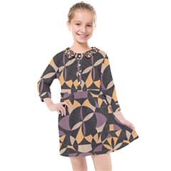 Abstract Pattern Geometric Backgrounds   Kids  Quarter Sleeve Shirt Dress by Eskimos
