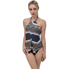 Abstract Pattern Geometric Backgrounds   Go With The Flow One Piece Swimsuit by Eskimos