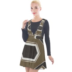 Abstract Pattern Geometric Backgrounds   Plunge Pinafore Velour Dress by Eskimos