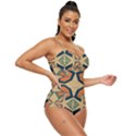 Abstract pattern geometric backgrounds   Retro Full Coverage Swimsuit View3